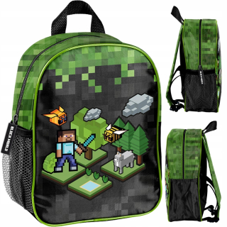 Jednokomorový batoh Minecraft Paso do škôlky pre chlapcov, čierny, Odtiene zelenej, Viacfarebný